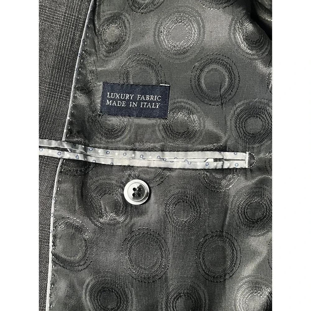 Canaletto Blazer Jacket Mens 46 Gray Wool Check Reda Super 150s Fabric Suit